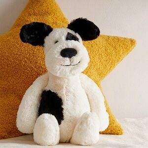 Jellycat Small Bashful Black & Cream Puppy​​​​